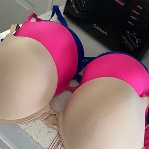 Victoria's Secret Pink and Beige Bra Duo